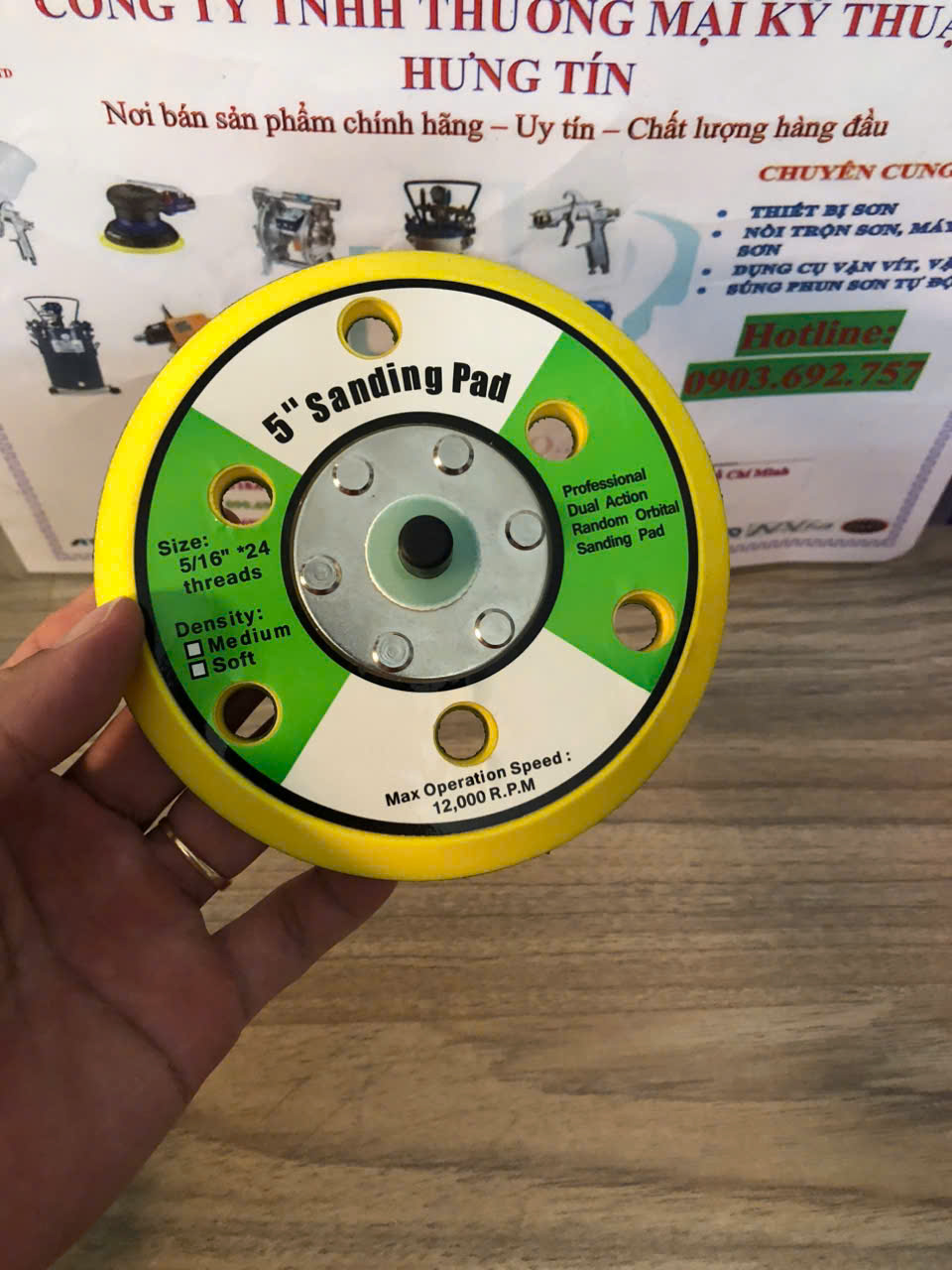 Đế chà nhám Gai 5 inch hút bụi