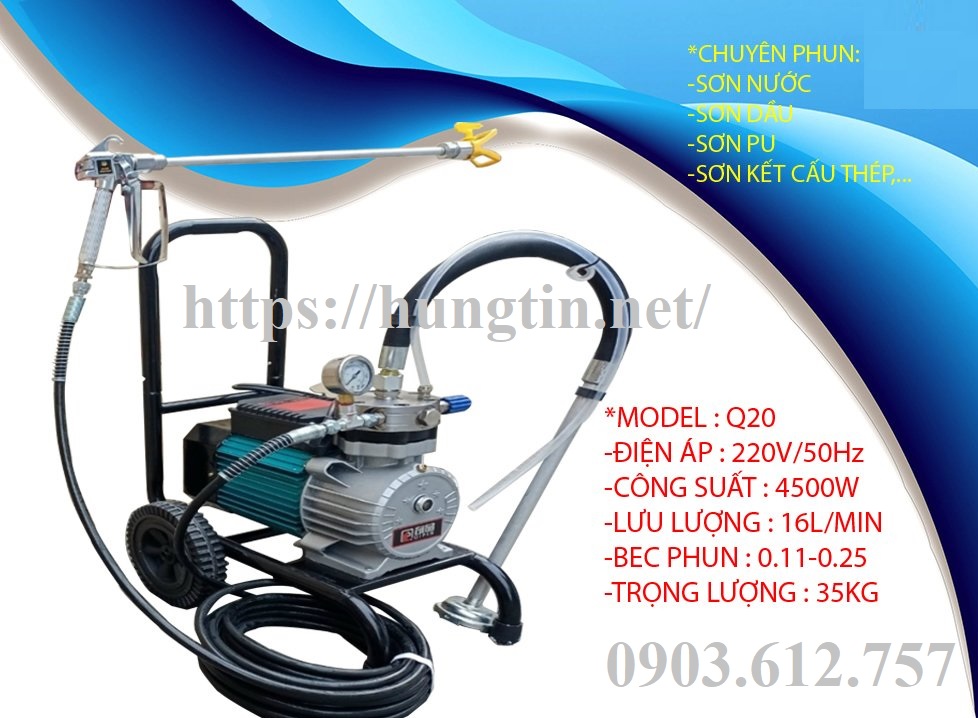 Máy phun sơn công nghiệp Q20 đầu bơm INOX